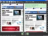 digi.no vises i Expression Web SuperPreview i IE8 og IE6 side ved side. I IE6-visningen til høyre er oppfordringen til å oppgradere til en nyere nettleser, godt synlig.