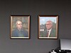 Malerier av Kristen Nygaard og Ole Johan Dahl i festsalen ved Instituttet til Informatikk, UIO
