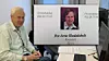 Per-Arne Rindalsholt og innfelt et gammelt visittkort.