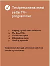 En liste over hvilke TV-programmene testpersonen har sett mest på. Foto: Skjermdump fra Innsynsrapporten