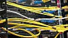 Mange titalls fiberkabler er koblet til Cisco Catalyst-svitsjen som i dag utgjør hoveddelen av samtrafikkpunktet NIX1.
