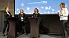 Elise Lindeberg (Nkom), Bente Hoff (NSM), Elisabeth Longva (DSB) i samtale ledet av Cathrine Vånge Singstad (Otte).