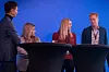 Her leder artikkelforfatteren, Nkoms Espen Slette (t.v.), en debatt under Nkom Agenda i 2023. På scenen lege og KI-forfatter Ishita Barua; seniorpartner Toril Nag i Hitecvision og Økokrim-sjef Pål Lønseth.