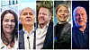 Norgessjef Birgitte Engebretsen og konsernsjef Sigve Brekke i Telenor, tidligere Ice-sjef Eivind Helgaker, norgessjef Charlotta Rehman i Globalconnect i 2022 og norgessjef Stein-Erik Vellan i Telia.