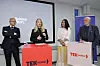 (fv.): Andreas Hisdal, CEO i Intility, Therese Leerbeck i Posten Bring, Birgitte Engebretsen, CEO i Telenor og Ola Kaldager, tidligere spionsjef. Foto: Arash A. Nejad.
