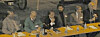Fra panelet, fra venstre: Rolf Nordhagen (professor, tidligere sjef for EDB-senteret ved Universitetet i Oslo), Magne Lein (ordstyrer), Arild Haraldsen (forfatter av boka «Den forunderlige reisen gjennom IT-historien»), Jan Rune Holmevik (historiker), Thomas Hysing (pensjonert konstruktør), Kristen Nygaard (professor). Foto: Digi.no