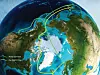 To fiberkabler planlegges fra Norge til Nord-Amerika og Asia. Polar Connect-kabelen er grønn. Far North Fiber-traseen er gul. Illustrasjon: Nordunet