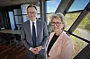 Finansdirektør Torbjørn Wist og konsernsjef Benedicte Schilbred Fasmer i Telenor fortsetter i sine roller, men de fleste av de andre direktørene i konsernledelsen har delvis nye arbeidsoppgaver.