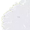 Bildet viser 14 de 19 landingene til den nye fiberkabelen mellom Bergen og Trondheim. Kabelen har landing i Trondheim, Brekstad, Kjørviksbugen, Kristiansund, Batnfjordsøra, Kleivågen, Hjelset, Molde, Åndalsnes, Drynja, Lepsøya nord og sør, Ålesund, Åsheim, Lefdal Mines Data Center, Rugsund, Florø, , Nesje, Sture og Skuteviken/Bergen. Foto: N0r5ke fibre