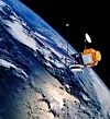 Topex/Poseidon var et kvantespring i teknologien da den kunne gi nøyaktige målinger av data fra Jorden. Foto: NASA