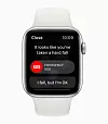 Ausan: Faller du kan du trykke på SOS-knappen eller si fra til som overvåker at du er OK. De kan også ringe opp direkte på klokka og forhøre seg om tilstanden. Foto: Apple