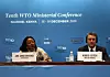 WTO-sjef Robero Azevedo og Kenyas utenriksminister Amina Mohamed under åpningen av den fire dager lange ministerkonferansen i Nairobi.
