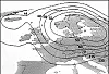 Dekningskart for Thor IIa. De vertikale tallene viser antennediameter for god mottaking. I tillegg dekker satellittens laveste grad den befolkede delen av vest-Grønland.