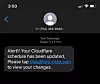 Slike meldinger ble sendt til de ansatte. Foto: Cloudflare