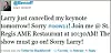 The show must go on: Sorry Larry, skriver SalesOffice-sjefen i en twittermelding.