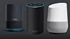 Salget av smarthøyttalere har mer enn doblet seg på et år. På bildet vises Alibaba Tmall Genie, Amazon Echo og Google Home.