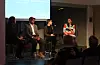 Fra paneldebatten med Bente Kalsnes fra Oslomet, Megan Garcia fra New America, Bruce Lincoln fra Silicon Harlem og Alexandra Mateescu i Data society, under et sidearrangement i forbindelse med FNs Kvinnekommisjon «Gender equality at work - the perils and promise of automatisation and AI». Foto: Julie Evensen