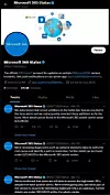 Twitter har ingen informasjon om hva som feiler Microsoft 365. Foto: Twitter