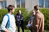 Uvanlig dag på jobben: Domos møtte opp mannsterke. Fra v. datanalytikerne Magnus Olden og Bjørn Ivar Teigen, Torstein Brøto fra borettslaget og markedssjef Odin Berntsen. Foto: Marius Jørgenrud