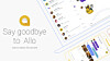 Google skal legge ned Allo-tjenesten. Bildet er fra Allo-siden til Google. Teksten er en smule manipulert av digi.no.