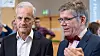 Statsminister Jonas Gahr Støre og UiO-rektor Svein Stølen. Her ved kunngjøringen av at regjeringen bevilger penger til KI-forskning. Foto: Are Thunes Samsonsen