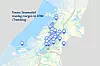Slik er oversikten over strømutfall hos kraftleverandøren Tensio i Trøndelag mandag morgen. Foto: Tensio
