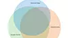 Venn-diagram over snittet av programmeringsgrensesnitt (API-er) som støttes av både Chrome, Edge og Firefox.