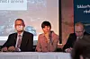 NSM-direktør (fra v.) Kjetil Nilsen overrakte sikkerhetsfaglige råd til forsvarsminister Ine Eriksen Søreide (H) og statssekretær Gjermund Hagesæter (Frp) fra Justis- og beredskapsdepartementet.