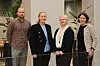 Leverandør, kommunesamarbeid og kommune gå sammen for å få i gang KI-saksbehandlingen. Her Kasper Rustad Bjerke, fagleder KI i Ikomm, Kristin Brørs, i Netcompany, Esther Gilen og Gjertrud Aas Rye i Nesodden kommune.