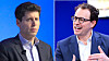 Open Ai-sjef Sam Altman (t.v.) og Dario Amodei, som leder Anthropic, kniver om investorer, verdifastsettelse og børsnotering.