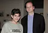 Aaron Swartz og jussprofessor Lawrence Lessig. Bildet er tatt på stiftelsesmøtet for Creative Commons i 2002, da Swartz var 15 år gammel og allerede en anerkjent teknologisk begavelse. Bilde: Creative Commons