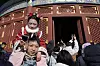 En jente besøker Himmeltempelet i Beijing under kinesisk nyttår i februar i år.