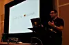 Gaurav Seth i Microsoft kunngjorde planene om ChakraCore fra scenen under JSConf US Last Call i Florida