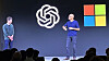 Microsoft forpliktet seg i fjor til å investere over ti milliarder dollar i OpenAI. Her er OpenAI-sjef Sam Altman (t.v.) sammen med Microsoft-topp Satya Nadella.