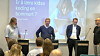 Torgeir Waterhouse (t.v.) i Otte og grunnlegger av Lær Kidsa Koding, Per Kristian Mengshoel i Norsk Tipping, Kåre Nygård i Tietoevry og Christopher Frenning i Microsoft diskuterte på Arendalsuka onsdag om koding for barn og unge fremover vil være dødfødt.