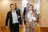 På vei ut av møte mellom Karianne Tung og Aker om datasenteret i Narvik. Fra venstre: Kristian Røkke, Petter M. Tømmeraas, Stian Jenssen og Karianne Tung. Foto: Arash A. Nejad
