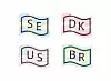 Flaggene i Googles nye emoji-font er enkle flaggomriss med landskode, her ser du den vanlige emojien i bakgrunnen Montasje: Oskar Hope-Paulsrud