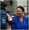 IT-minister Grete Knudsen intervjues.
