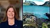 Nordland er spredt befolket, noe som ifølge fylkesråd for plan og næring, Linda Helen Haukland, forklarer den lave bredbåndsdekningen i fylket. Den høyre delen av bildet er fra en bredbåndsutbygging i Krystad i Lofoten.