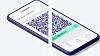 Den danske Coronapas-appen. Det hvite streken midt i bildet er satt inn av Digitaliseringsstyrelsen for å hindre skanning av QR-koden i bildet.