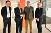 Andreas Dolven og Geir Arne Olsen fra Netcompany sammen med Torstein Harildstad og Maria Therese Sanna fra Digitaliseringsetaten etter signering av ny avtale.