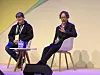Vice president of engineering hos Google, David Besbris (t.v) og kollega Jim Albrecht mener det er for vanskelig for folk å abonnere på digitalt innhold. Det vil de gjøre noe med. Foto: Svein-Erik Hole