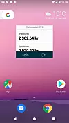 Slik ser saldo-widgeten ut på Android.