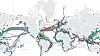 Her er et verdenskart fra Telegeography. Deres årlige rapport ser på trafikken i fibernettene, samt størrelsen på datasentre og utviklingen av skytjenester.