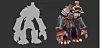Spore-figur med og uten teksturer vist med WebGL i en tidlig versjon av Firefox 3.7.