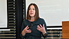 Melissa Mulholland leder Crayon, som det å går rykter om er i spill. Her snakker hun om kunstig intelligens på en konferanse i regi av Pareto nylig.