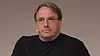 Linux-skaperen Linus Torvalds. Her intervjues han på scenen under LinuxCon Europe 2014 i Düsseldorf.