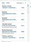 Det er relativt tett med spam i innboksen til denne online.no-brukeren. Skjermbilde: Digi.no-leser