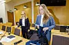 Fra venstre: Siri Horgen Hinze, som er avdelingsdirektør for sikkerhetspolitikk og operasjoner i Forsvarsdepartementet, og advokat Kaija Bjelland, rettslig medhjelper i saken og representant for staten i rettssaken mot Tinius-stiftelsen. Tirsdag holdt Bjelland statens innledningsforedrag i Oslo tingrett.