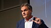 300.000 Altibox-kunder fikk søndag problemer. Her er administrerende direktør Tor Morten Osmundsen i Altibox på scenen under Inside Telecom-konferansen 2021 på Fornebu.